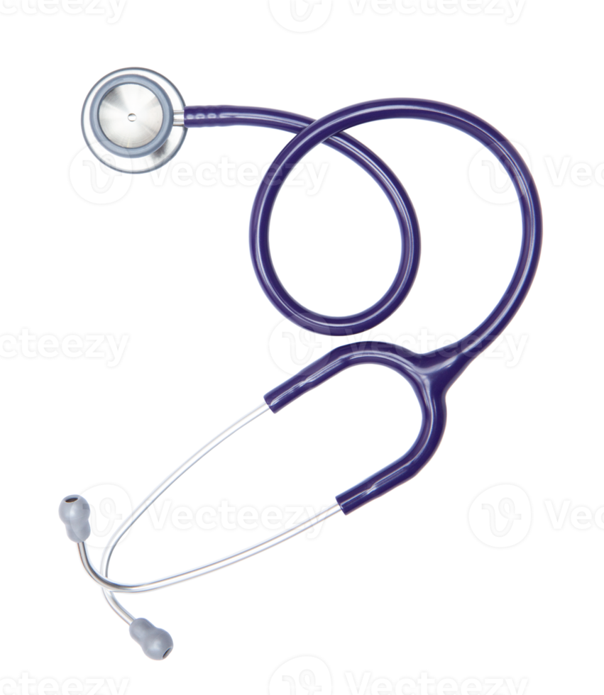 Purple stethoscope on transparent background - PNG File.