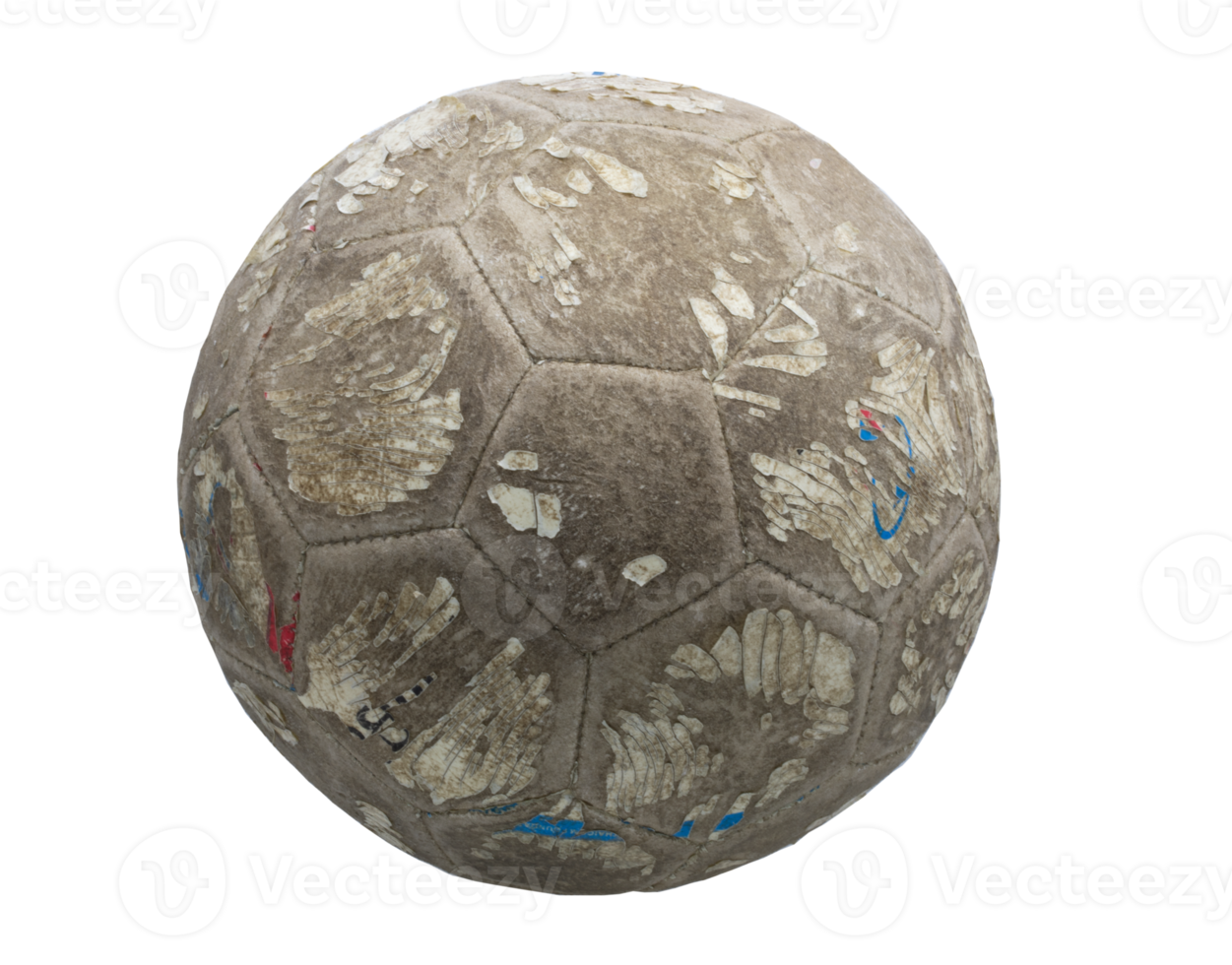 Grunge soccer ball on transparent background png file.