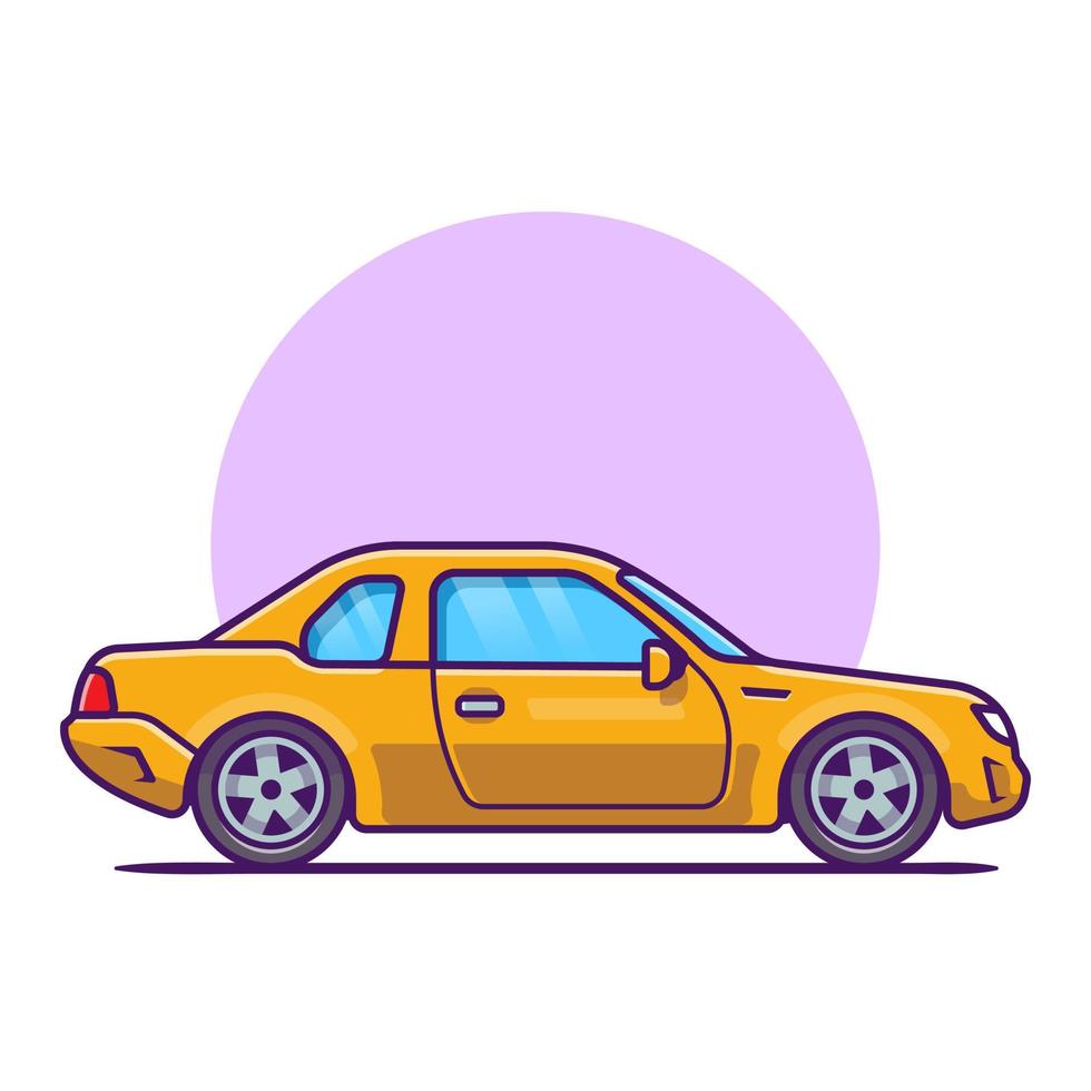 Car Cartoon Vector Icon Illustration. Vehicle Transportation Icon Concept Isolated Premium Vector. Flat Cartoon Style