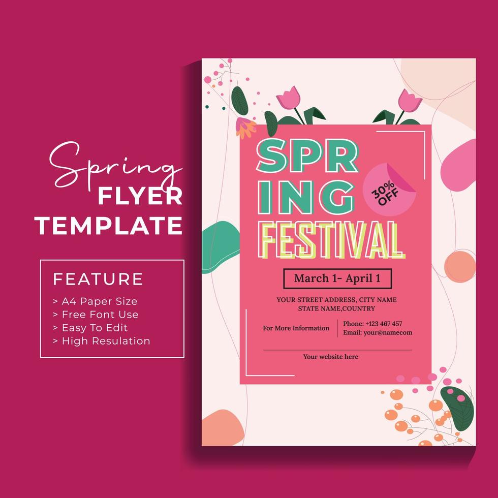 Spring flyer Template vector