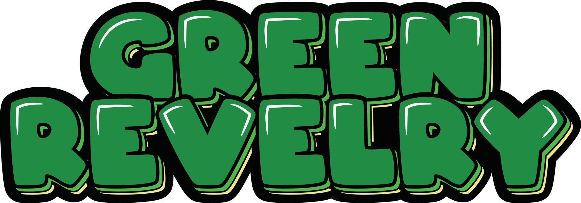 Green revelry lettering vector design
