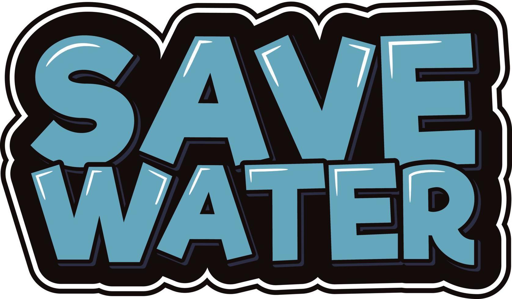 salvar agua estético letras vector diseño