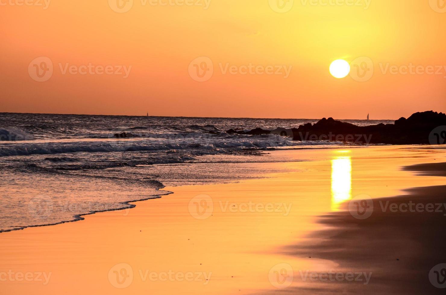 Sunset over the sea photo