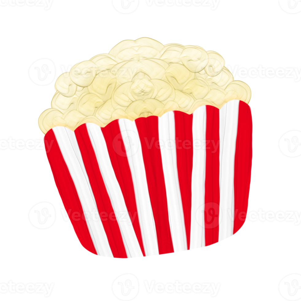 süß Popcorn schnell Essen stationär Aufkleber Öl Gemälde png