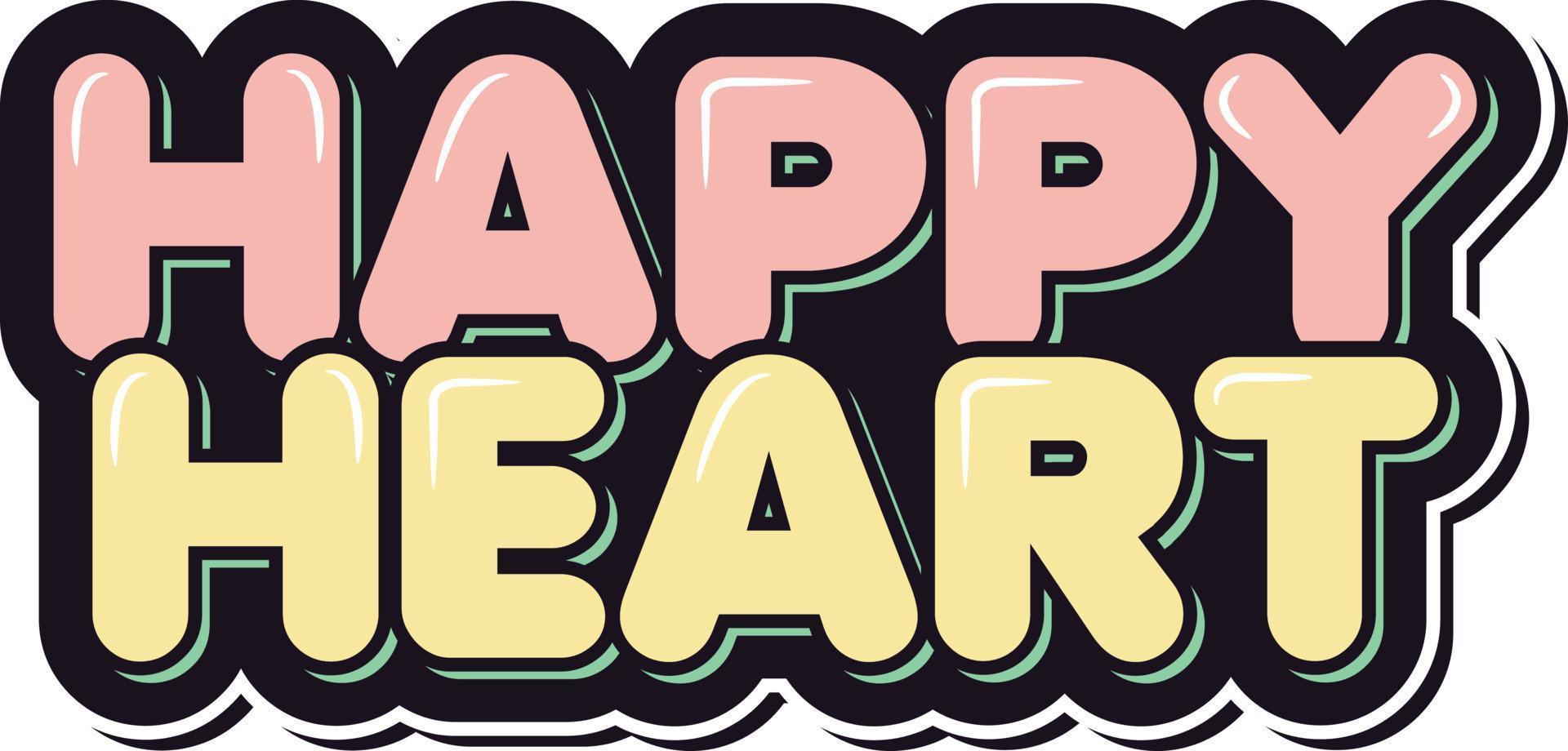 Happy Heart Lettering Vector Design