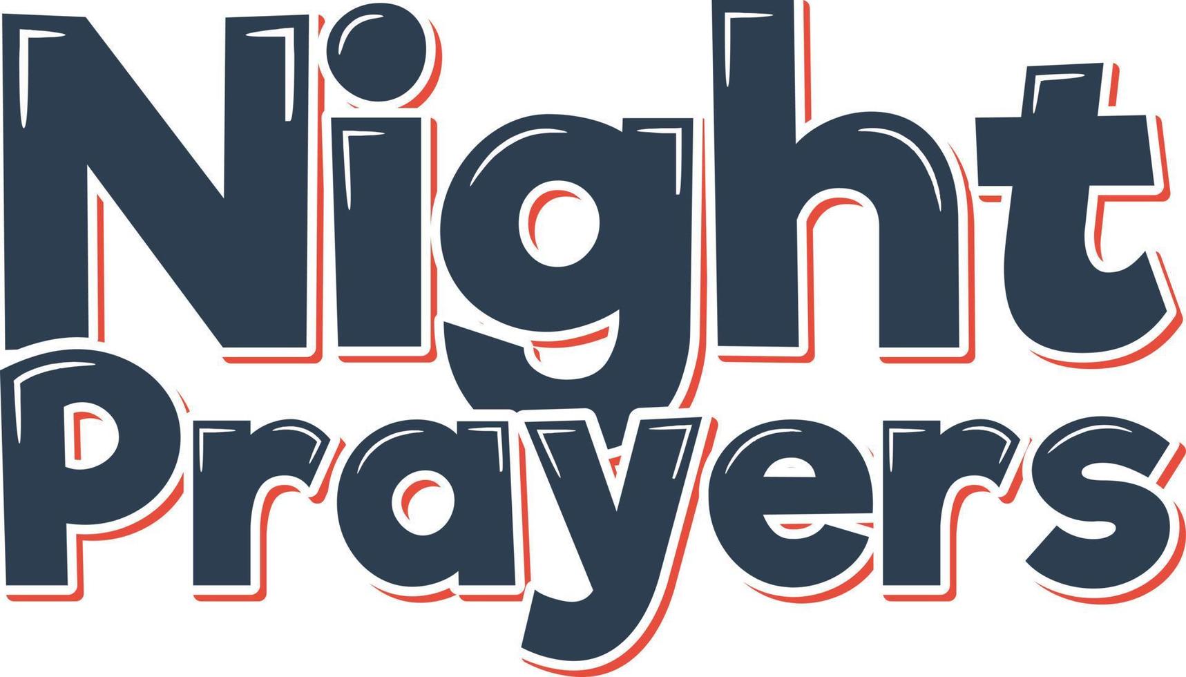 Ramadan Night Prayers Lettering Vector Design