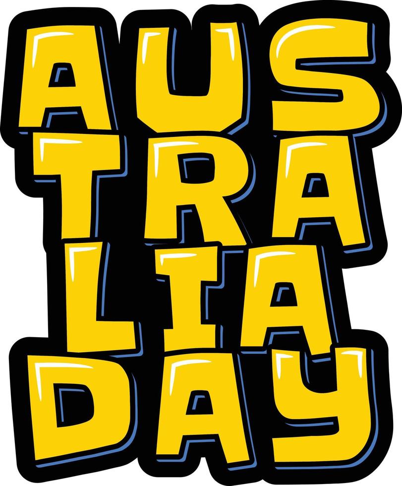 Australia Day Lettering Vector Illustration