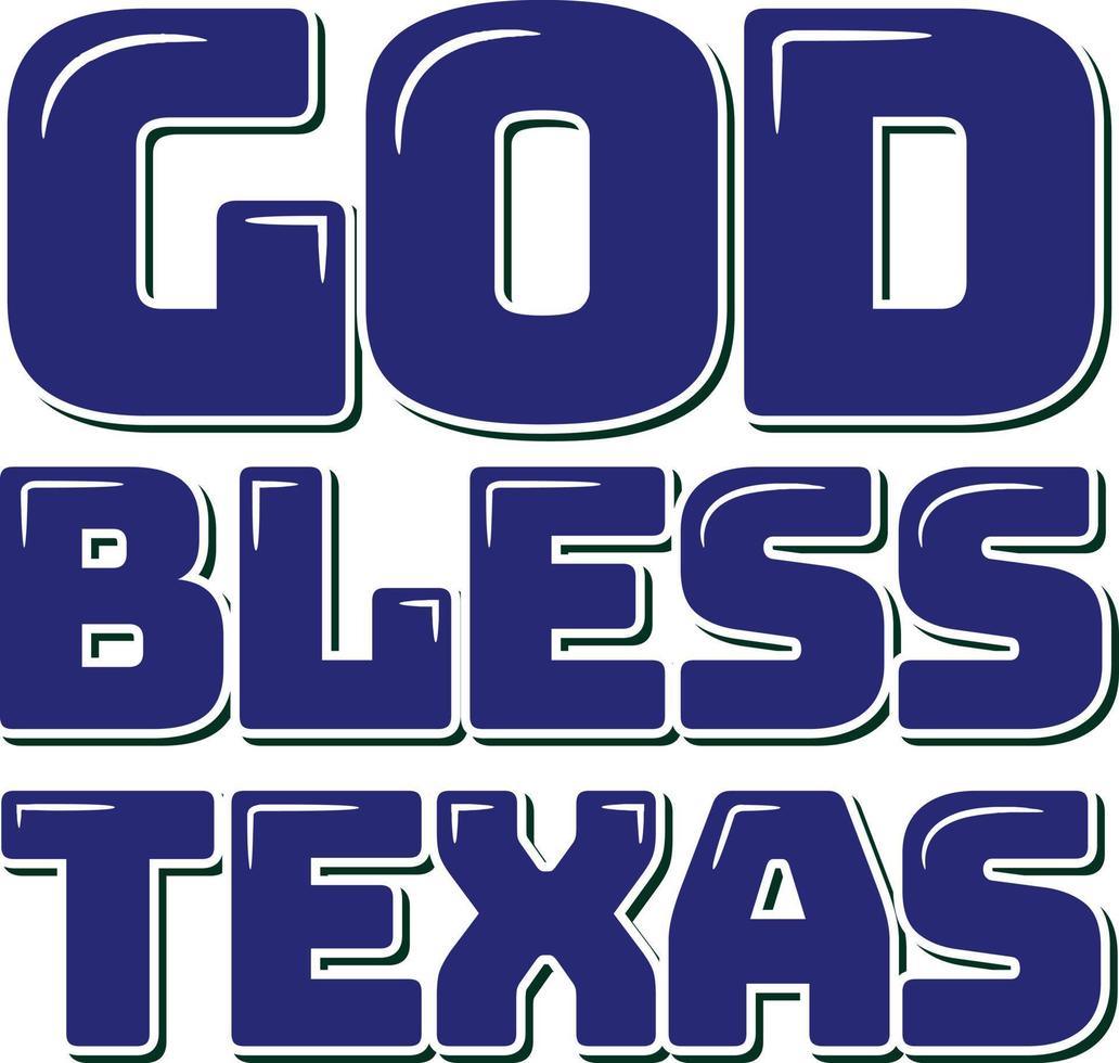 God Bless Texas Aesthetic Lettering Vector Design