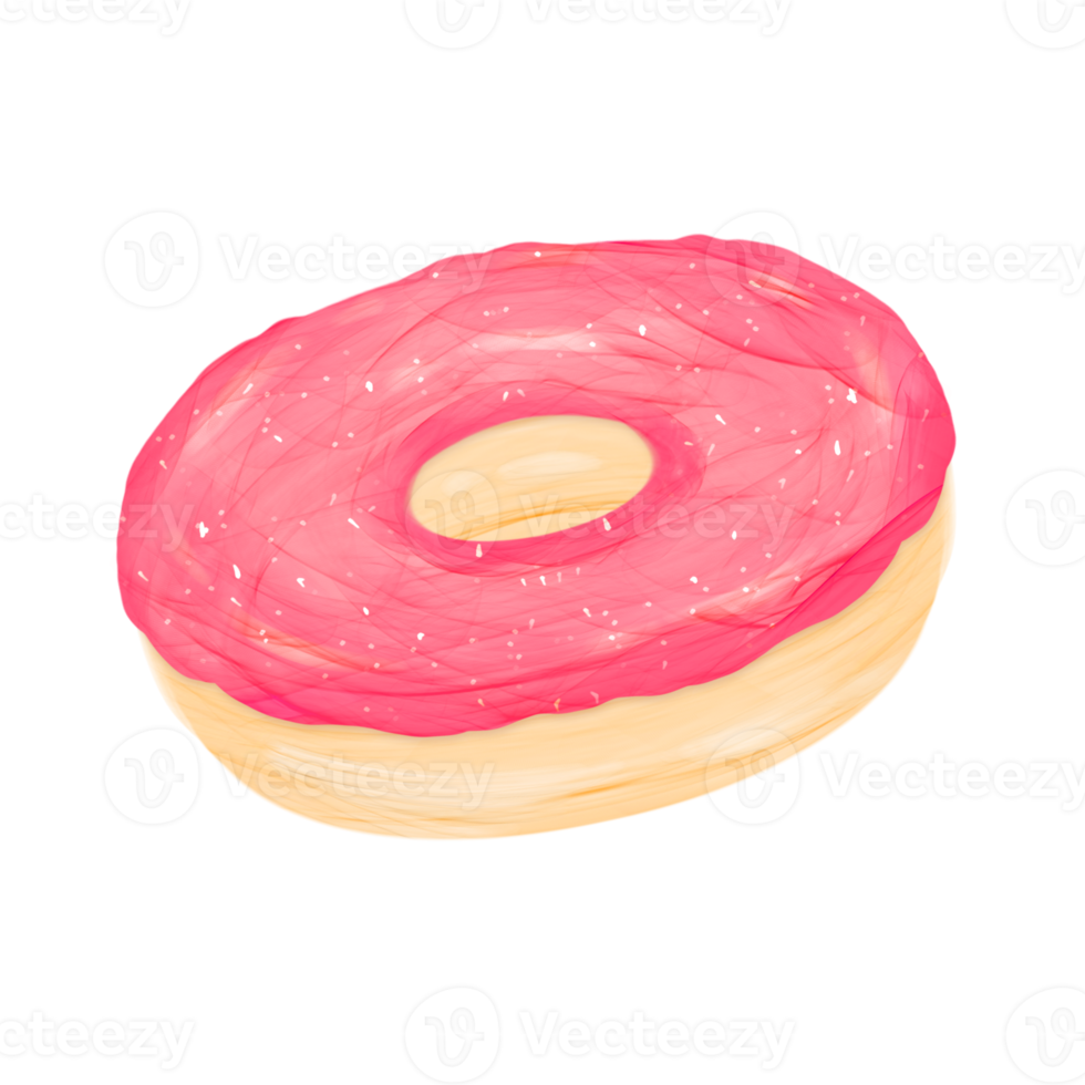 schattig donut snel voedsel stationair sticker olie schilderij png