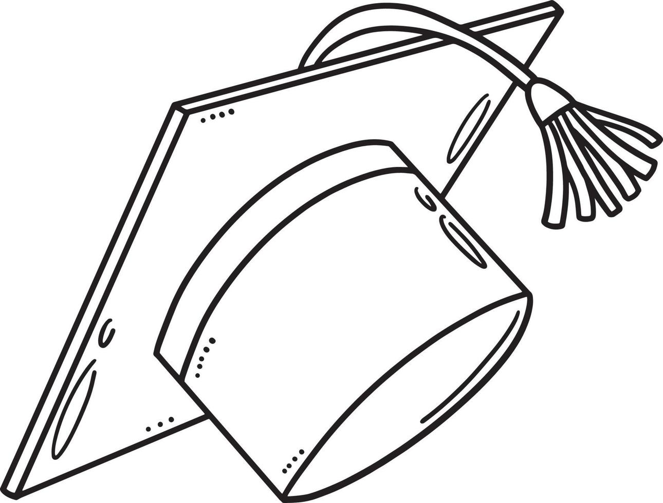 Graduation Cap Isolated Coloring Page for Kids vector