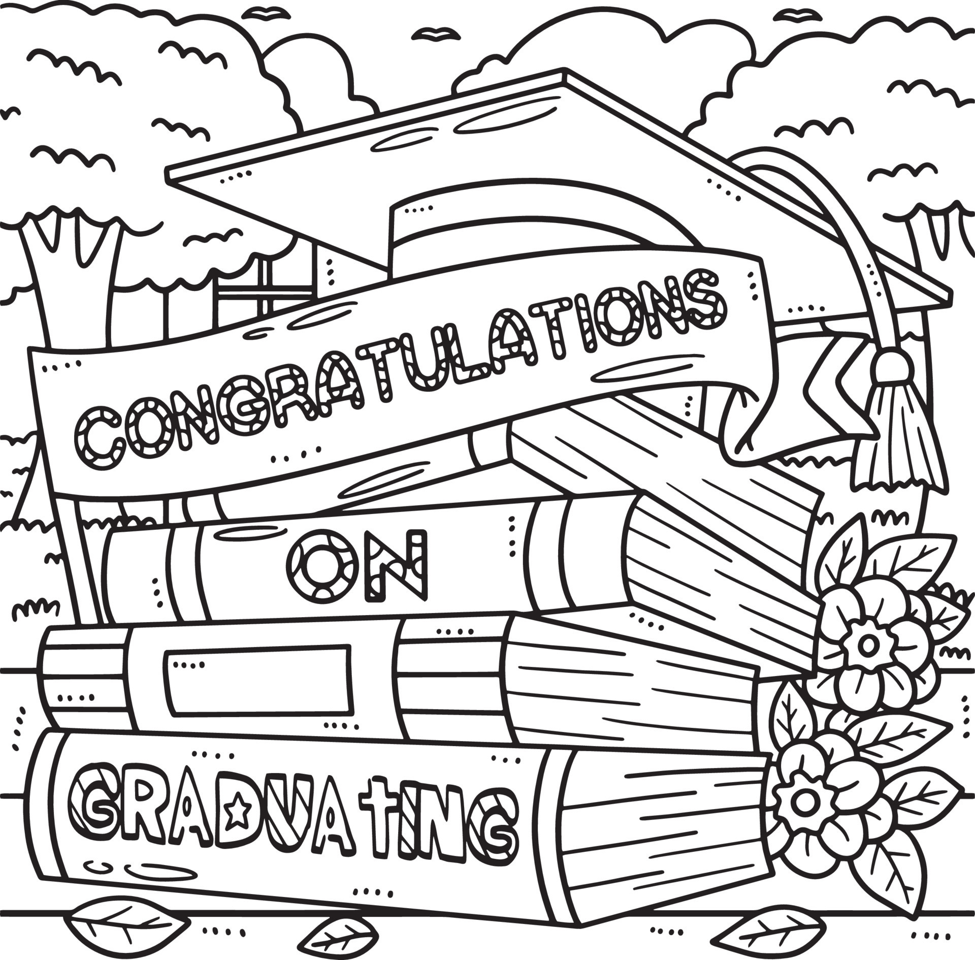 Graduation Congratulations on Graduating Coloring 21516305 Vector Art