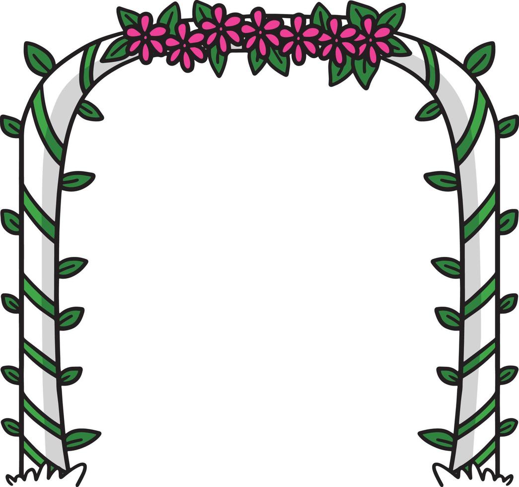 Floral Frame Cartoon Colored Clipart Illustration vector