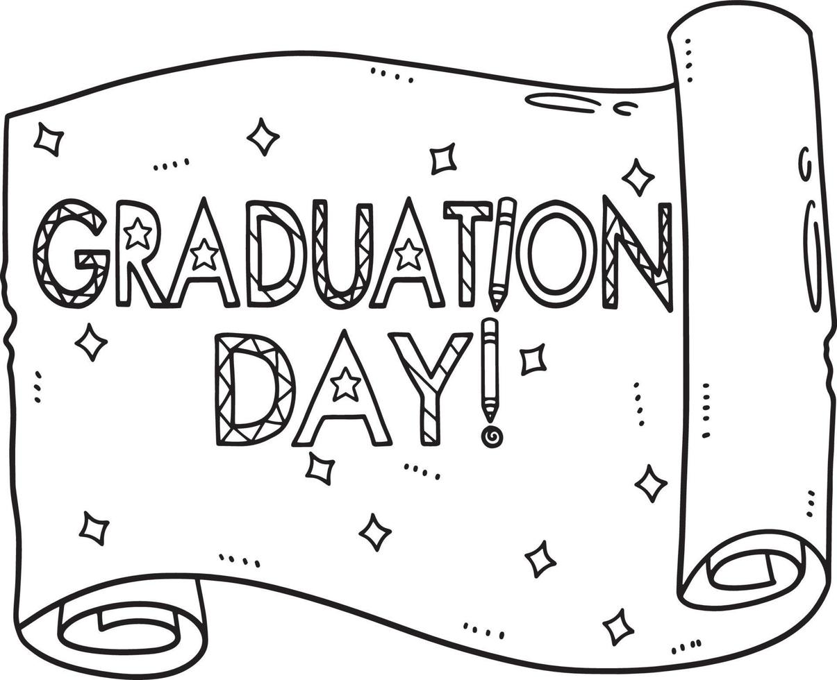 graduaci n d a aislado colorante - Graduation Day Isolated Coloring Page For Kids Free Vector