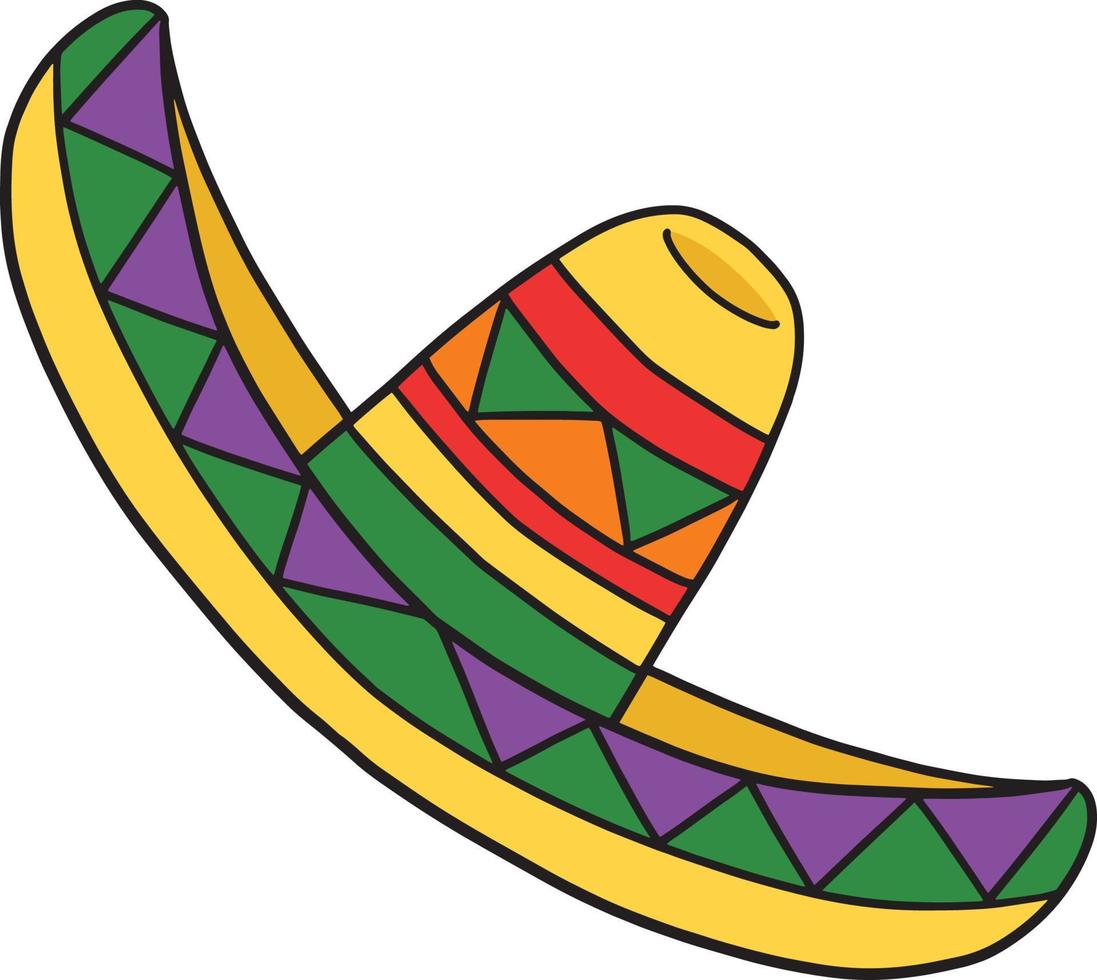 Cinco de Mayo Mexican Hat Cartoon Colored Clipart vector