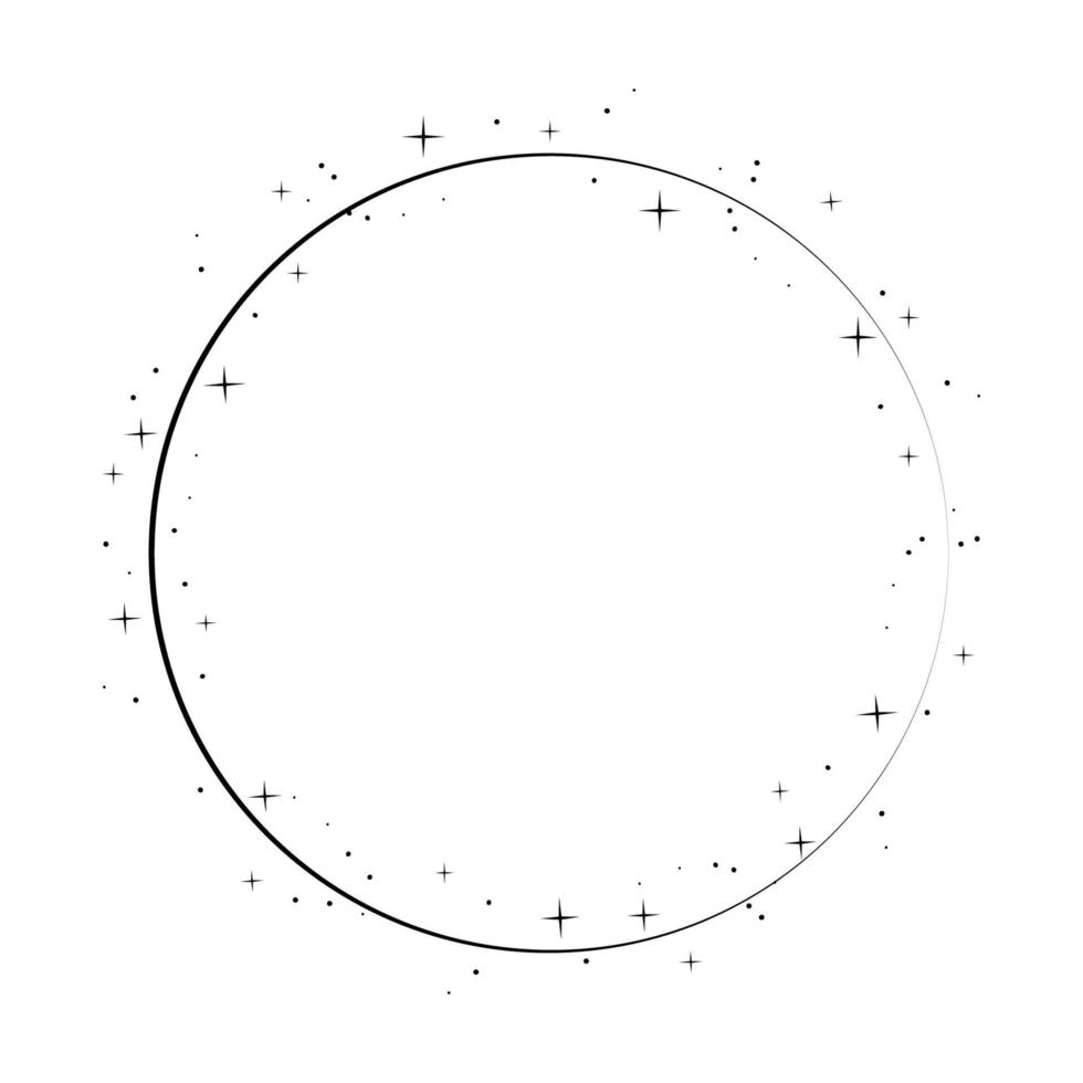 Star circle frame. Wreath round vector