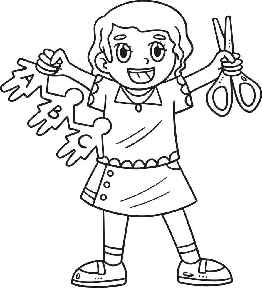 Back To School Child with Scissors Isolated vector