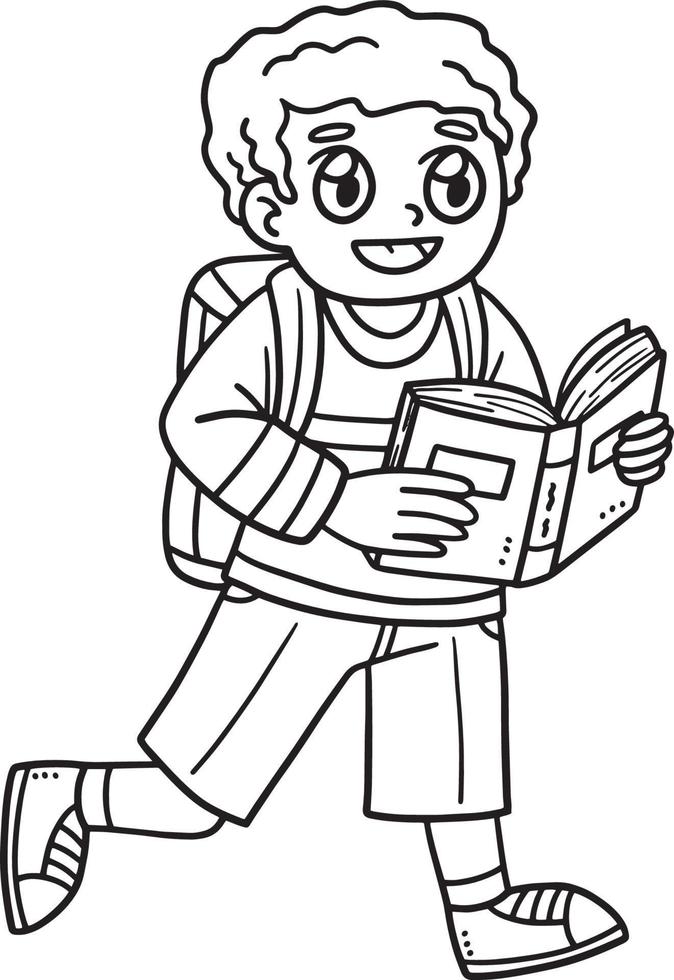 Back To School Child Reading Book Isolated vector