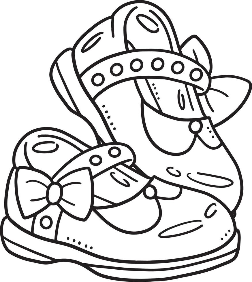 Zapatos aislado colorante página para niños vector