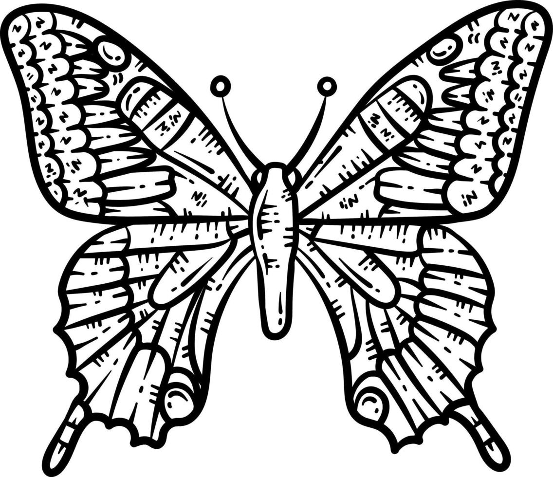 Butterfly Animal Coloring Page for Adult vector