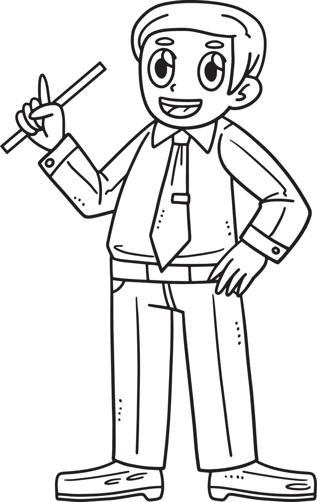 Back To School Male Teacher Isolated Coloring 21516525 Vector Art at