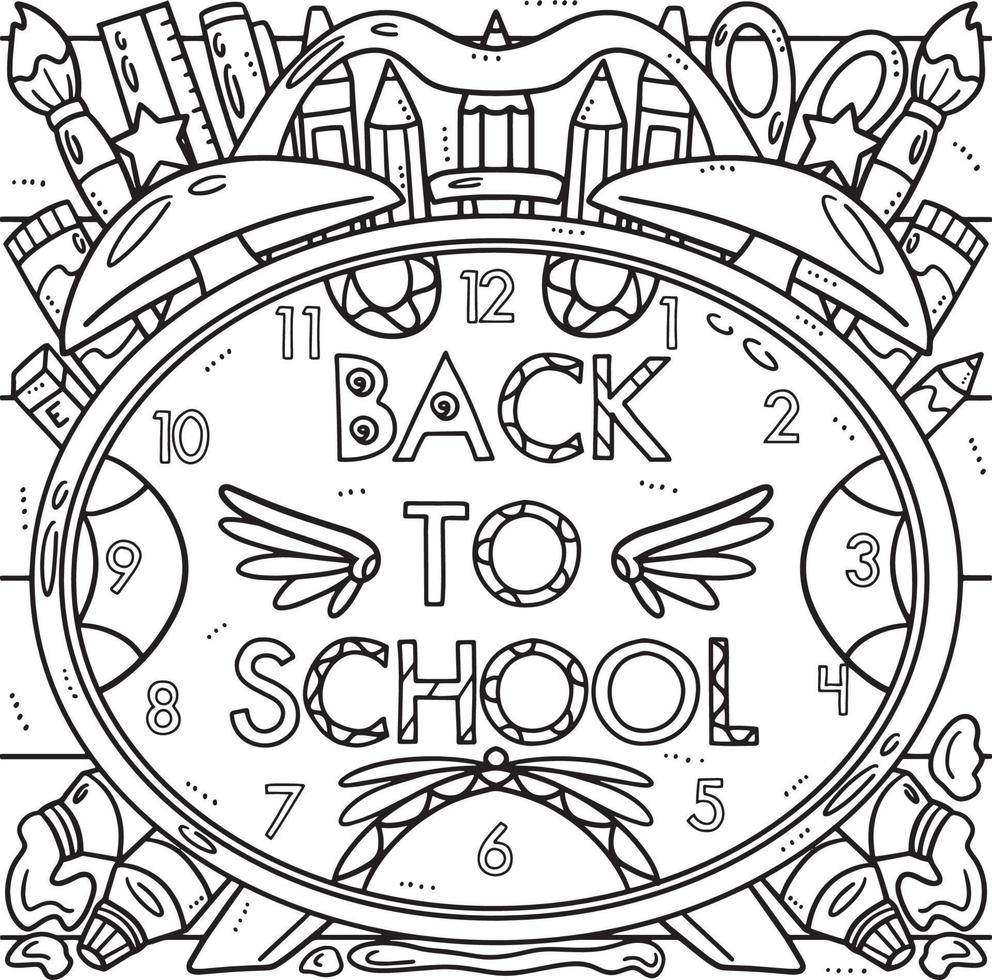 Back to school coloring page for kids 21516538 vector art at vecteezy
