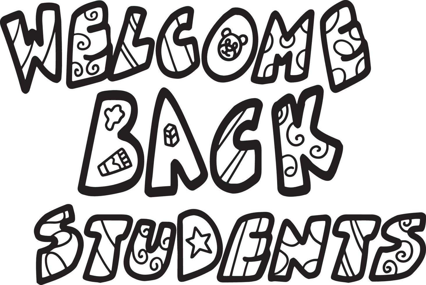 Back To School Welcome Back Students Isolated vector