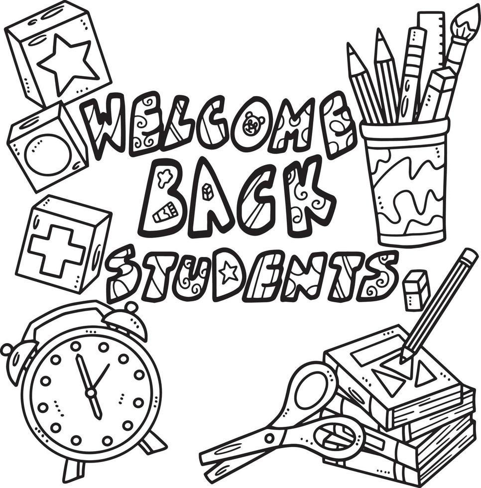 Back To School Welcome Back Students Isolated vector