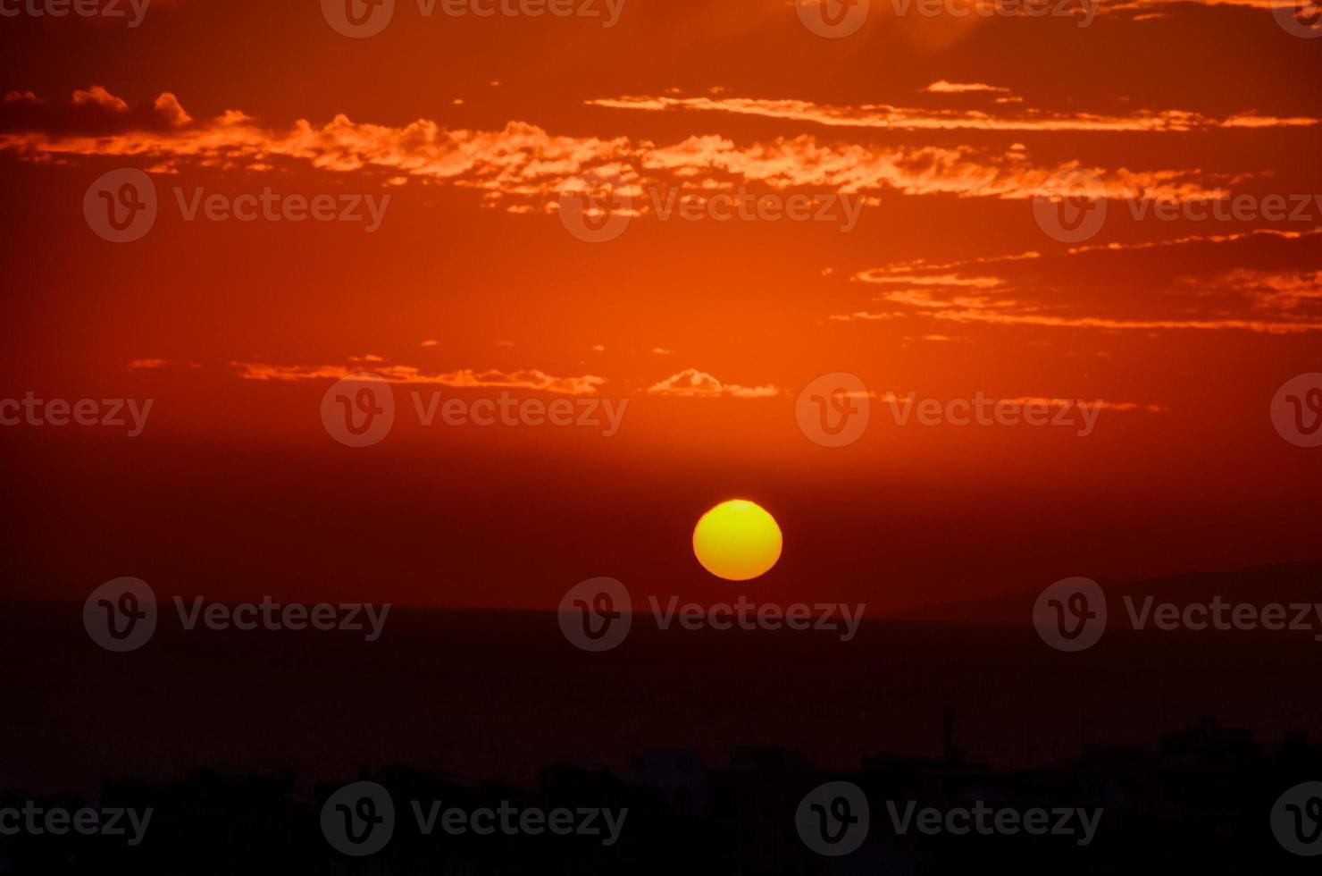 Sunset over the sea photo