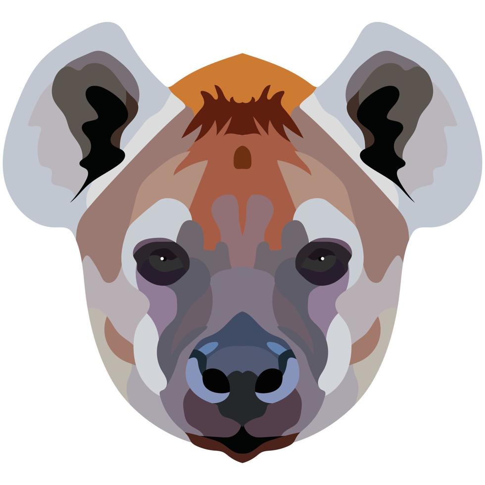 hiena. africano salvaje perro cara es representado en vector estilo. brillante imagen de un animal. logo, ilustración aislado en blanco antecedentes.