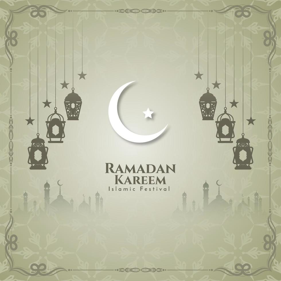 Beautiful Ramadan Kareem Islamic traditional festival background vector