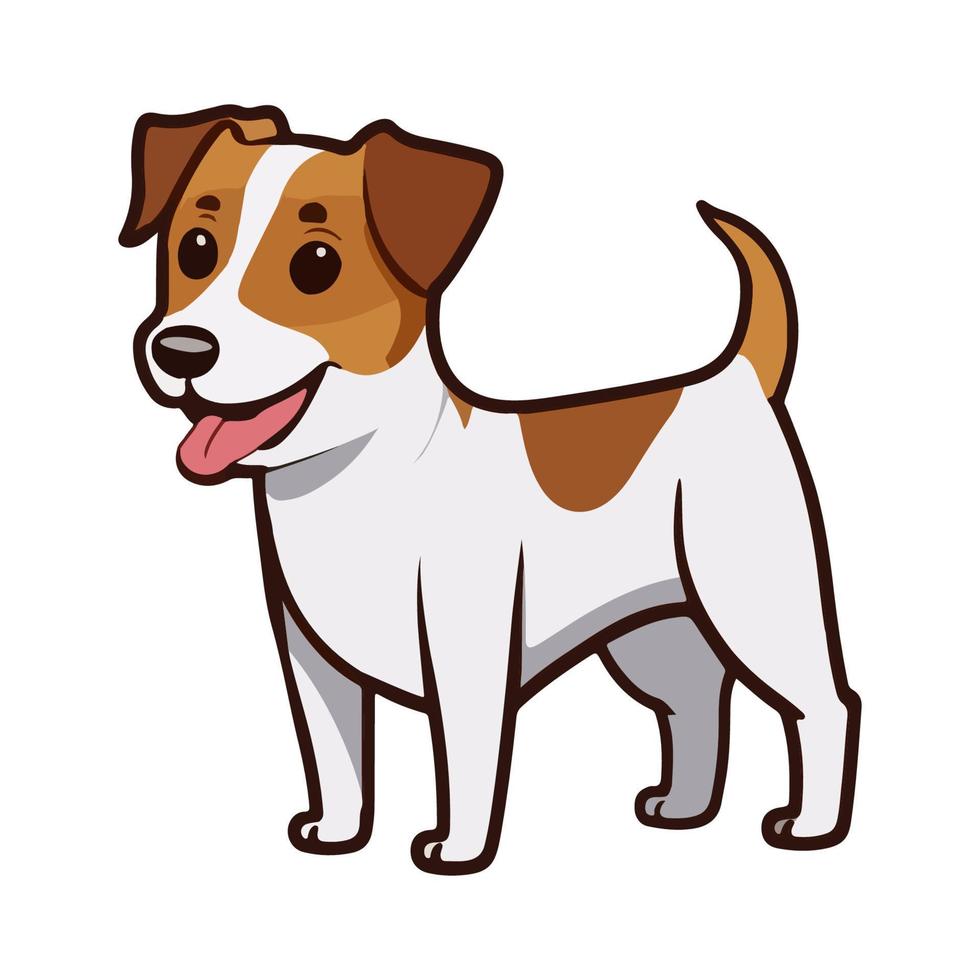 Cartoon Jack Russell Terrier. Cheerful playful dog. vector