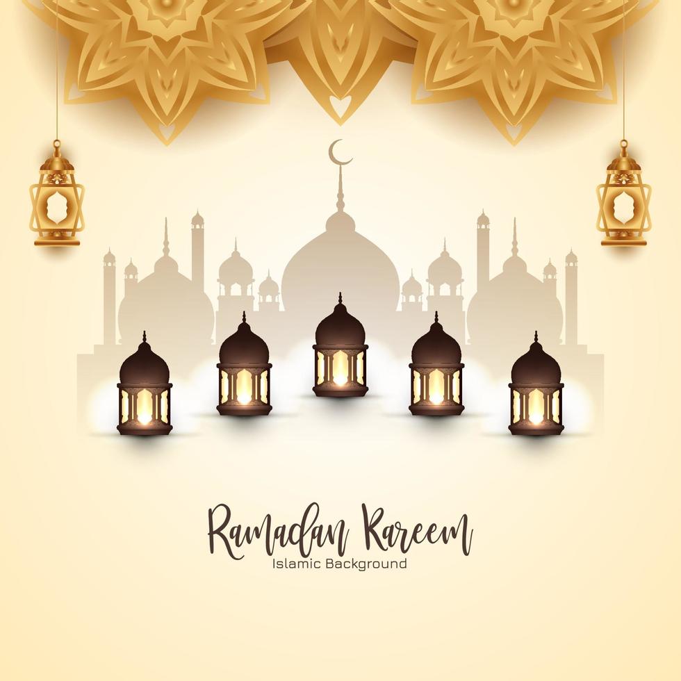 hermosa Ramadán kareem islámico tradicional festival antecedentes vector