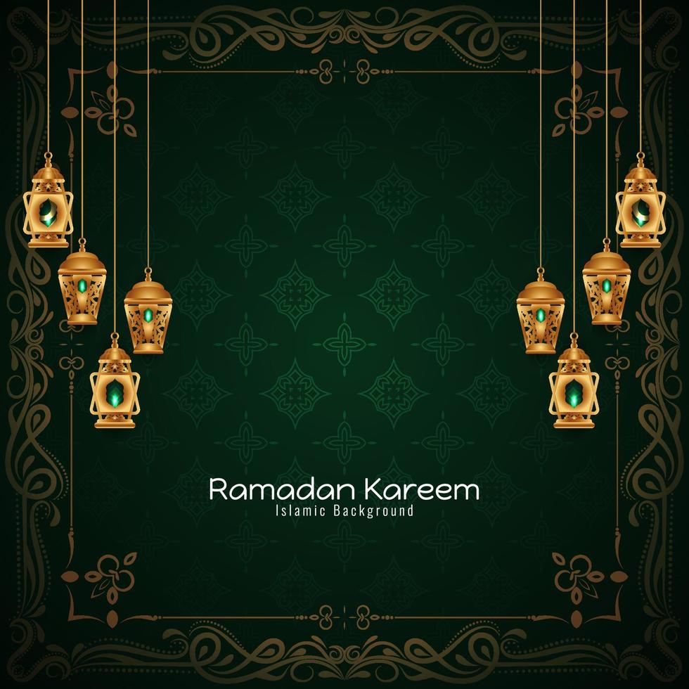 Ramadan Kareem traditional Islamic festival greeting background vector