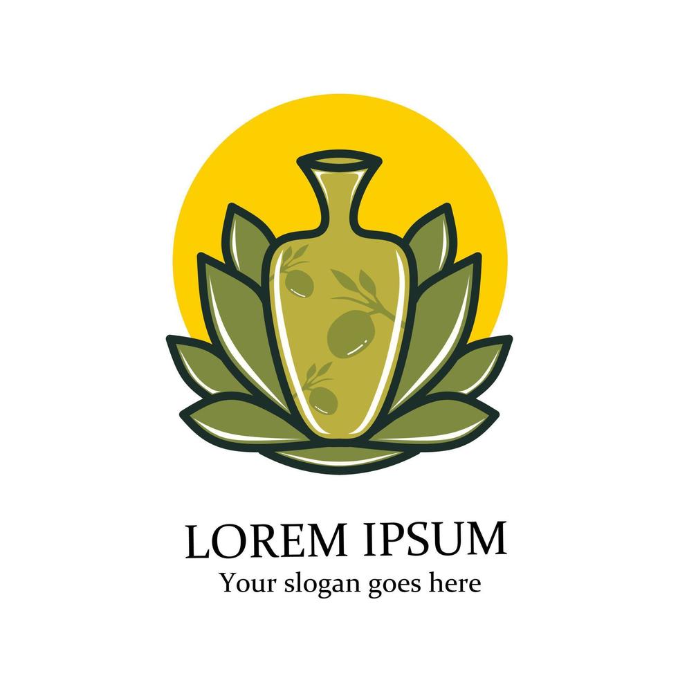 Natural leaves and olive oil vector