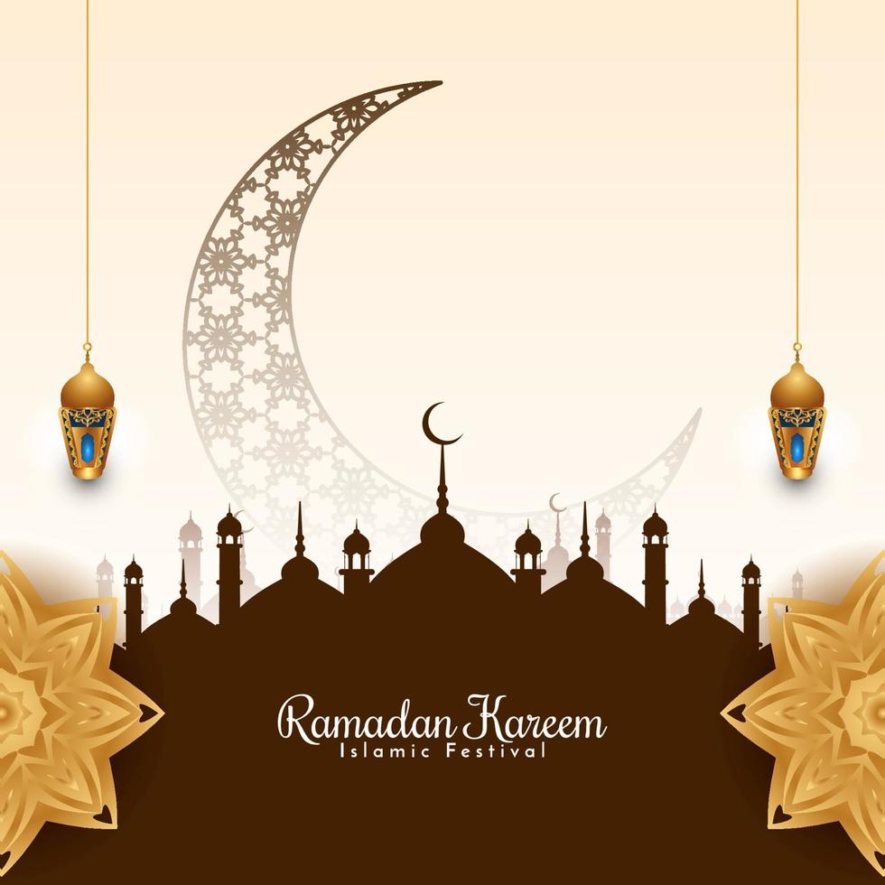 Ramadan Kareem cultural Islamic festival greeting background vector