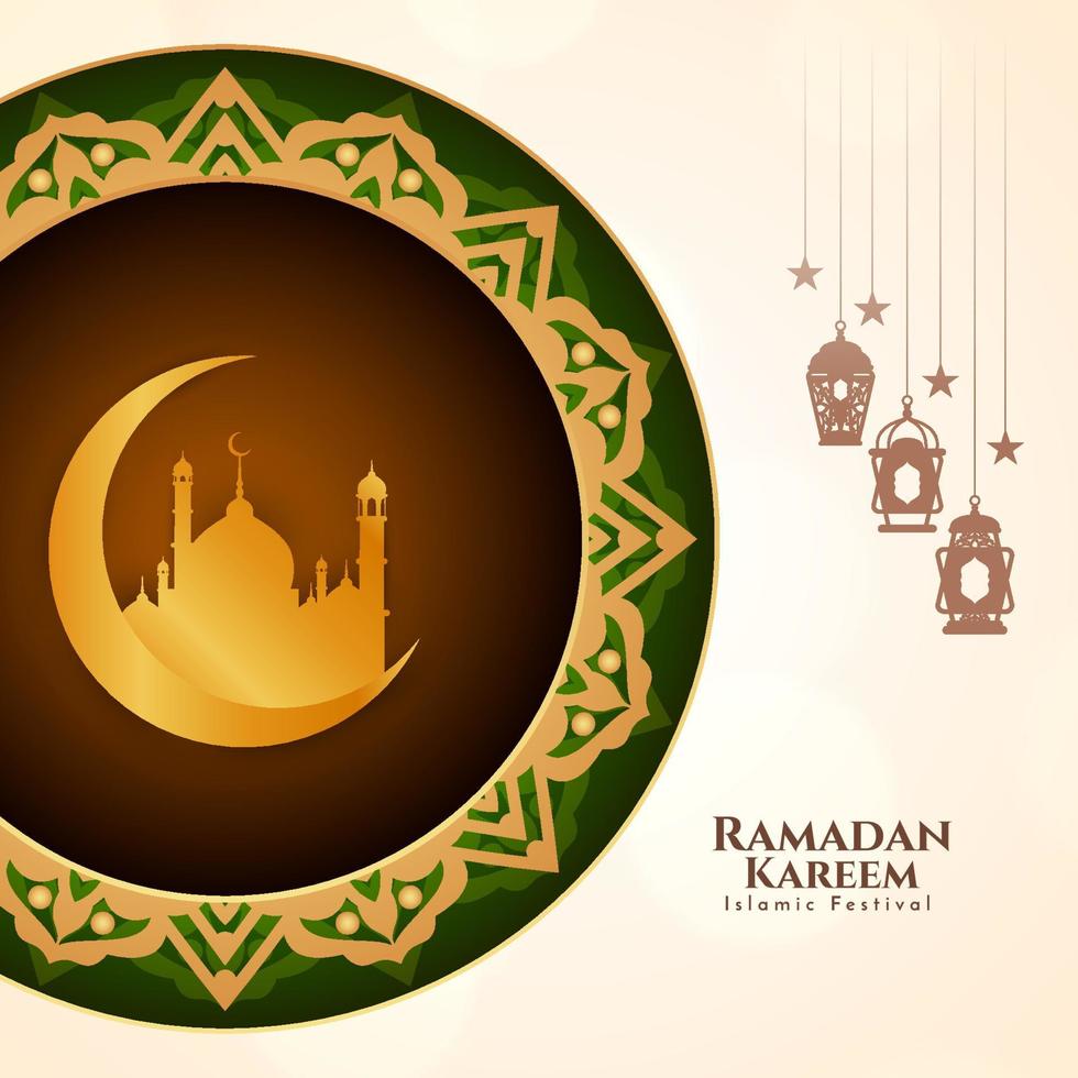 Beautiful Ramadan Kareem Islamic traditional festival background vector