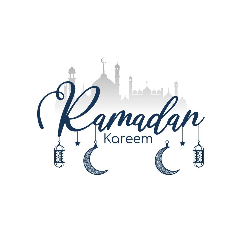 Elegant Ramadan Kareem Islamic festival text design background vector
