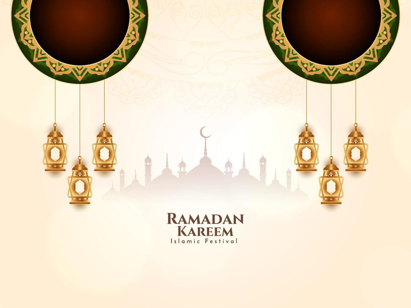 Ramadán kareem cultural islámico festival saludo antecedentes vector