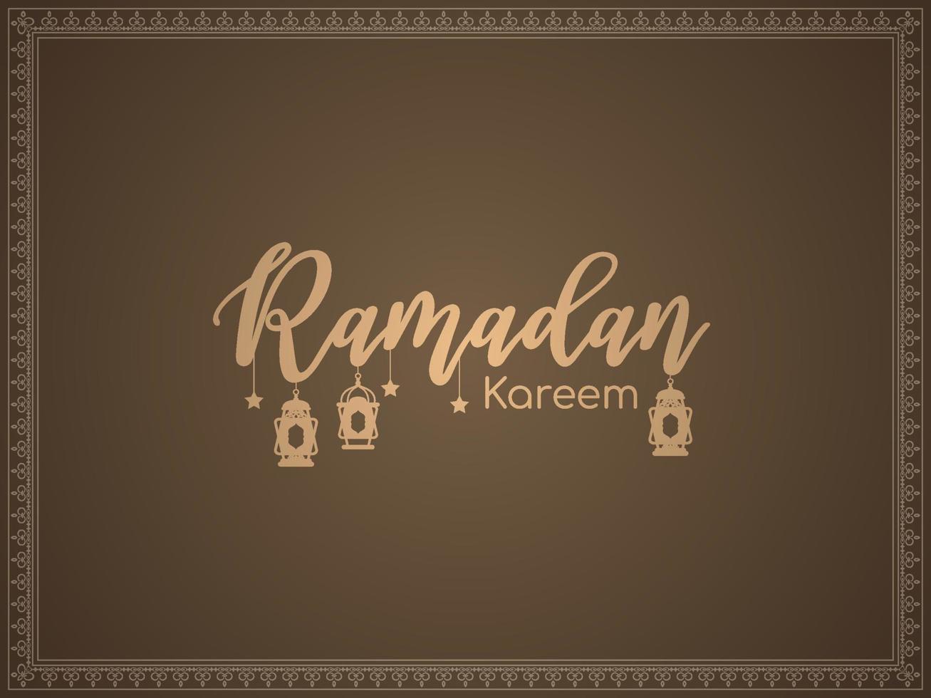 Ramadan Kareem Islamic festival decorative text design background vector