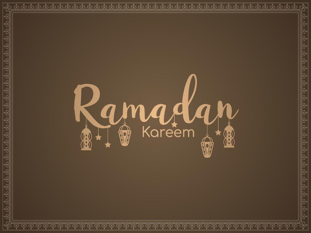 Elegant Ramadan Kareem Islamic festival text design background vector