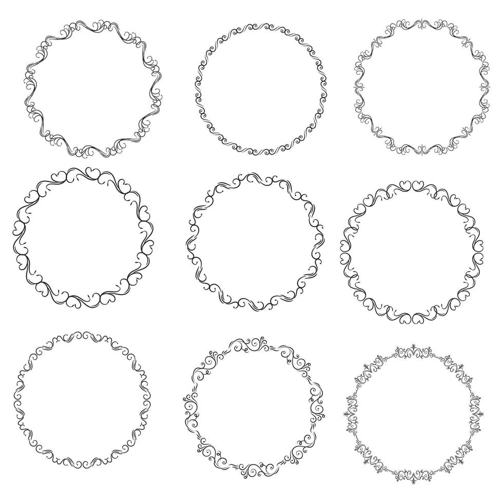 Floral wreaths, big set of floral round frames vector illustration. Perfect for invitations, greeting cards, quotes, blogs, Wedding Frames, posters and more