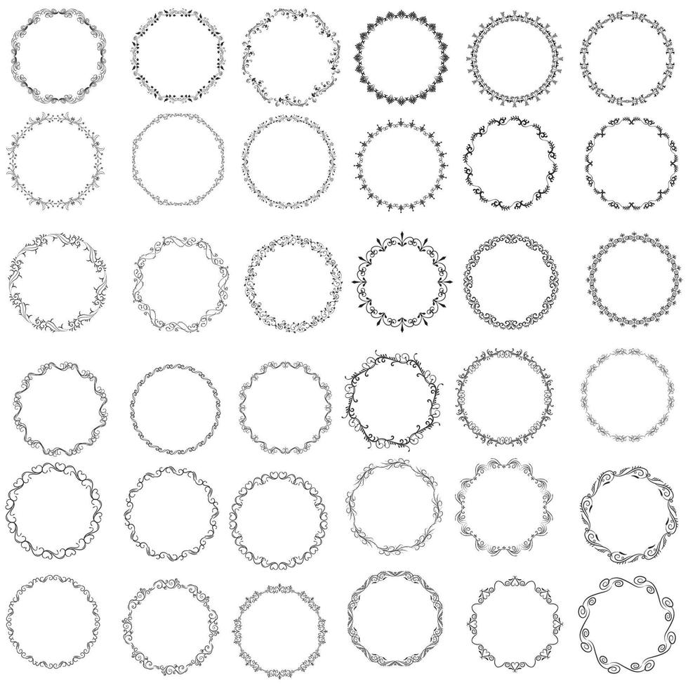 Floral wreaths, big set of floral round frames vector illustration. Perfect for invitations, greeting cards, quotes, blogs, Wedding Frames, posters and more