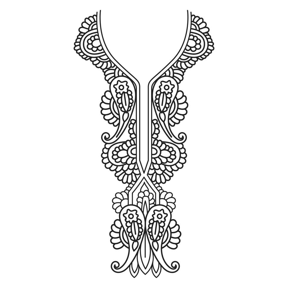 Textile Fabric neck design, pattern traditional, floral necklace embroidery design for fashion women clothing Neckline design for textile print. vector