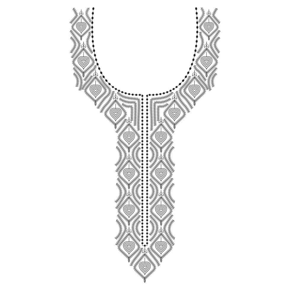 Textile Fabric neck design, pattern traditional, floral necklace embroidery design for fashion women clothing Neckline design for textile print. vector