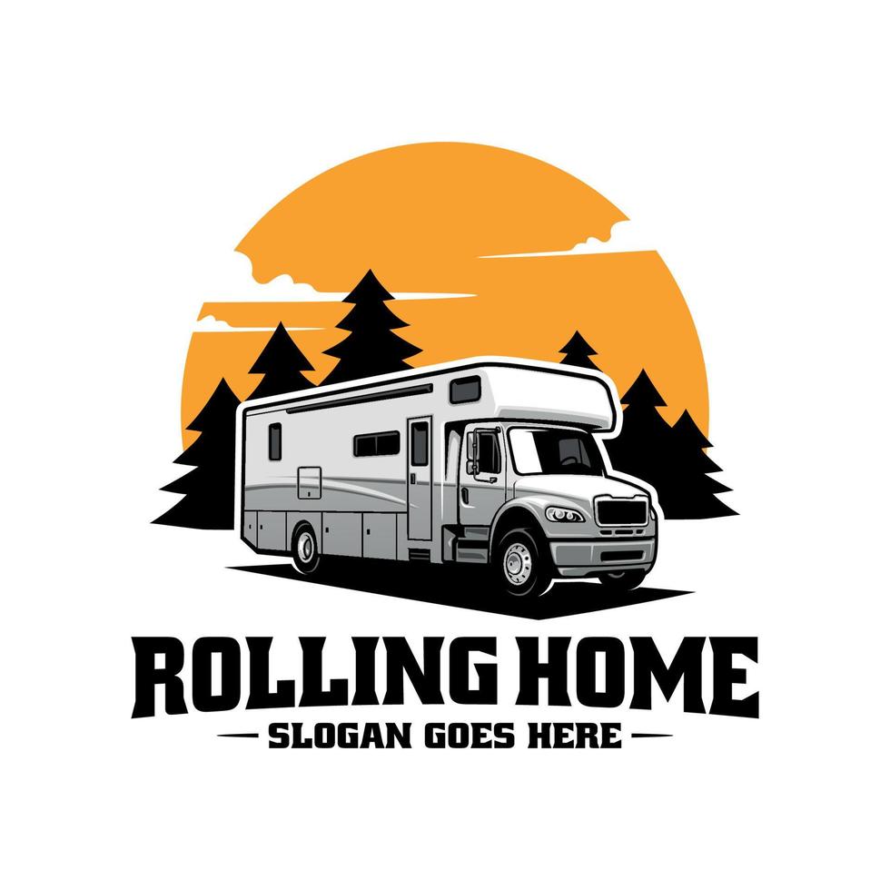 RV caravan motor home illustration logo vector