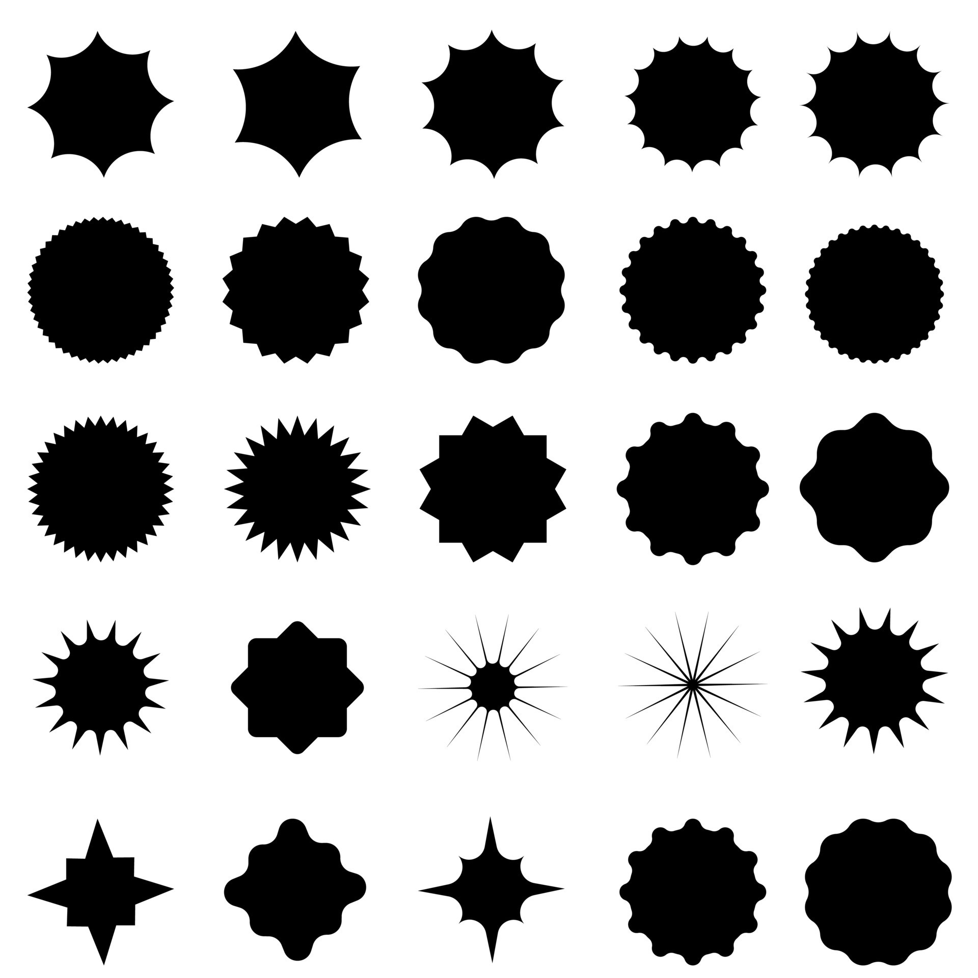 Sunburst icon vector set. Retro stars illustration sign collection