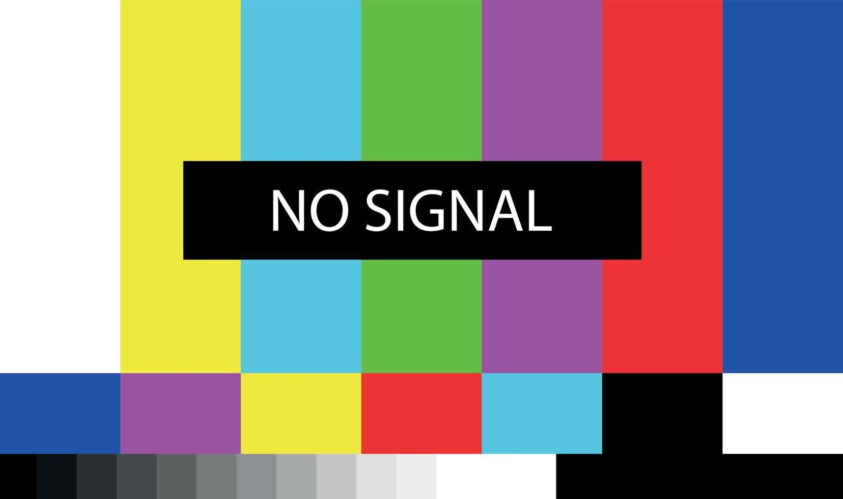 TV no signal sign. Television screen error. Bars data glitches. Vector stock