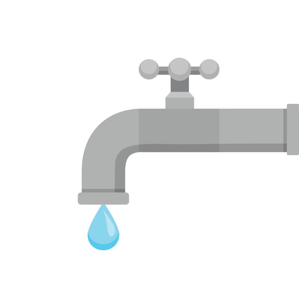 Water tap with drop isolated. Vector stock