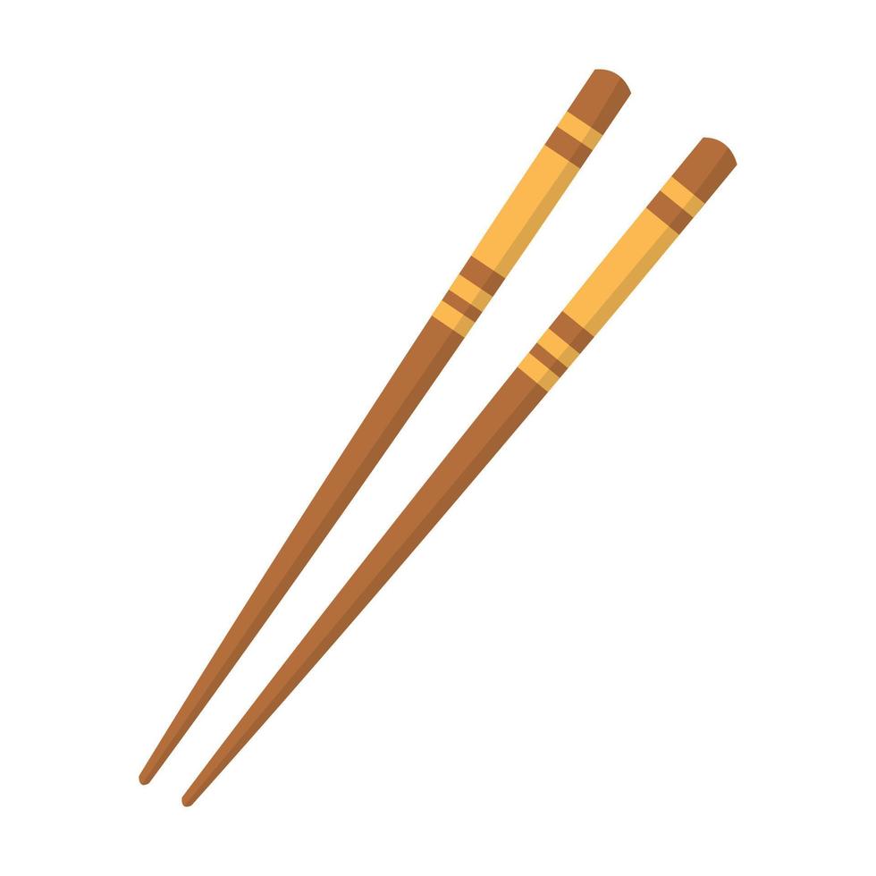 Wooden chopsticks isolated. Traditional ssian bamboo utensils. vector