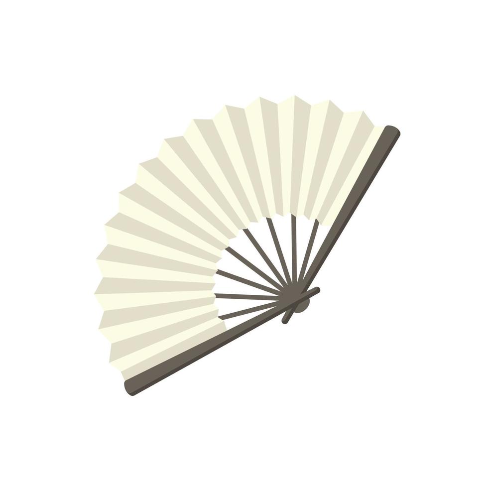 Hand fan isolated on white background. Folding fan symbol. vector